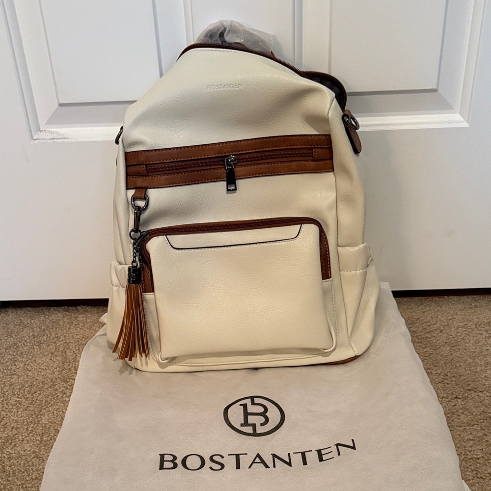 Cream and Brown Bostanten bag